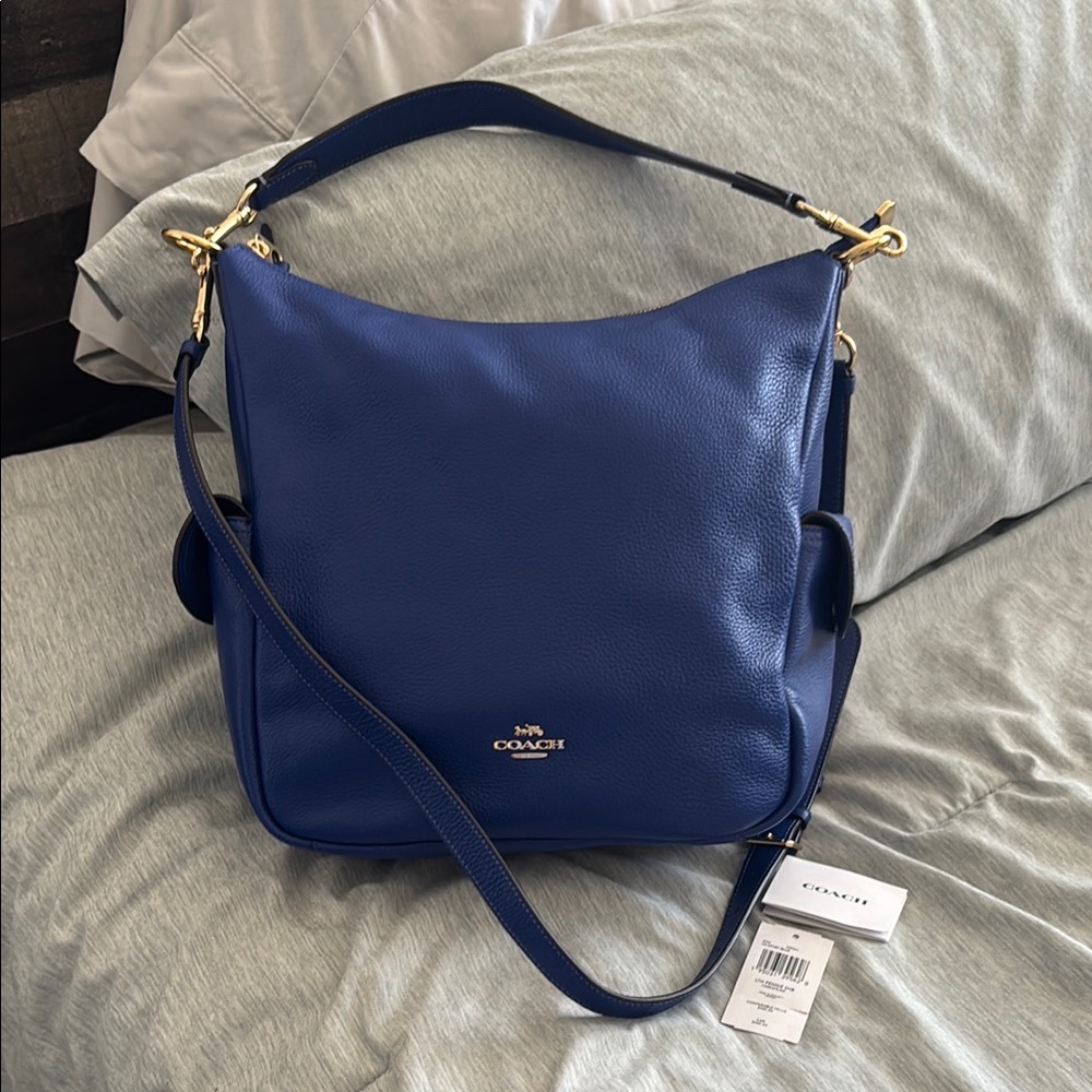 Coach Royal Blue Leather Hobo Bag